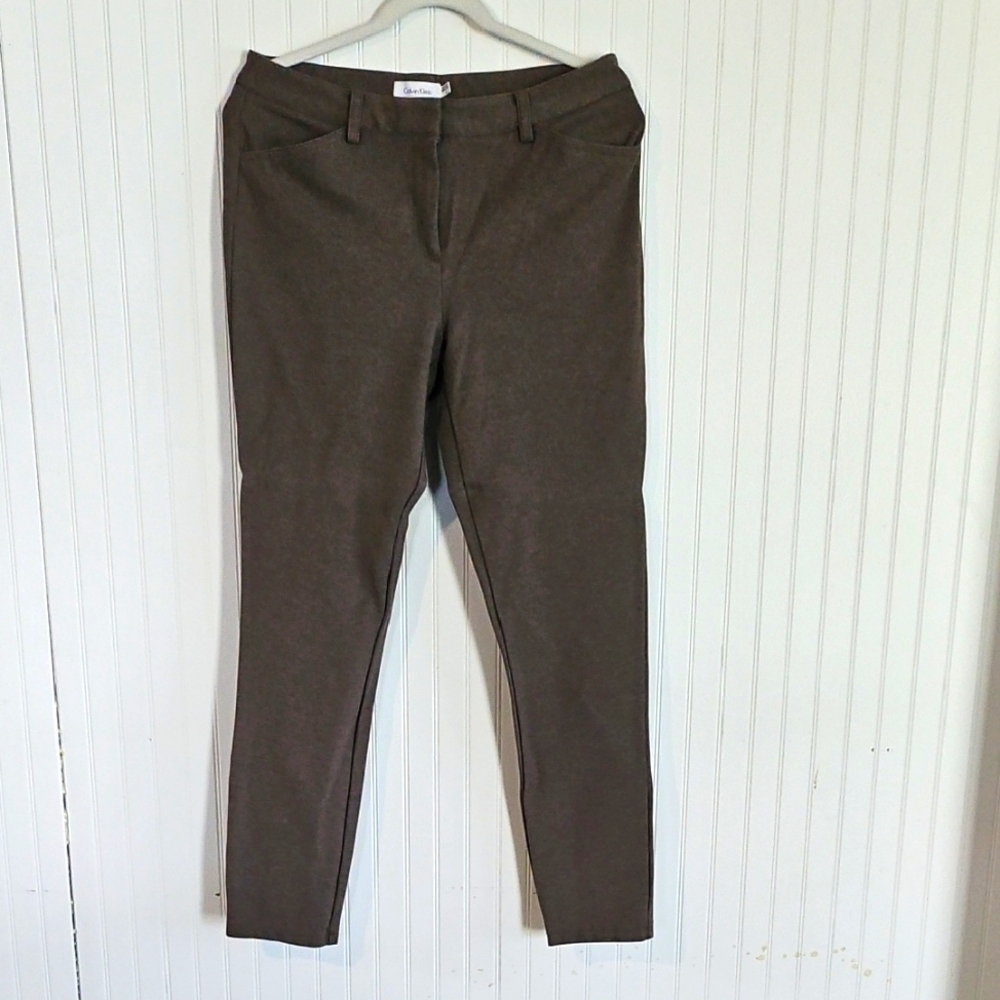 Calvin Klein Elegant Brown Stretch Trousers